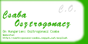 csaba osztrogonacz business card